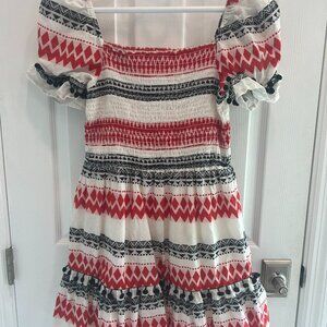 EN CREME RED WHITE & BLACK DRESS - SIZE M